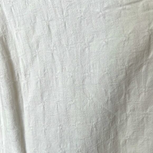 Abercrombie White Cotton Babydoll Mini Dress Tiered Ruffle Sleeves Summer Medium - Picture 5 of 11